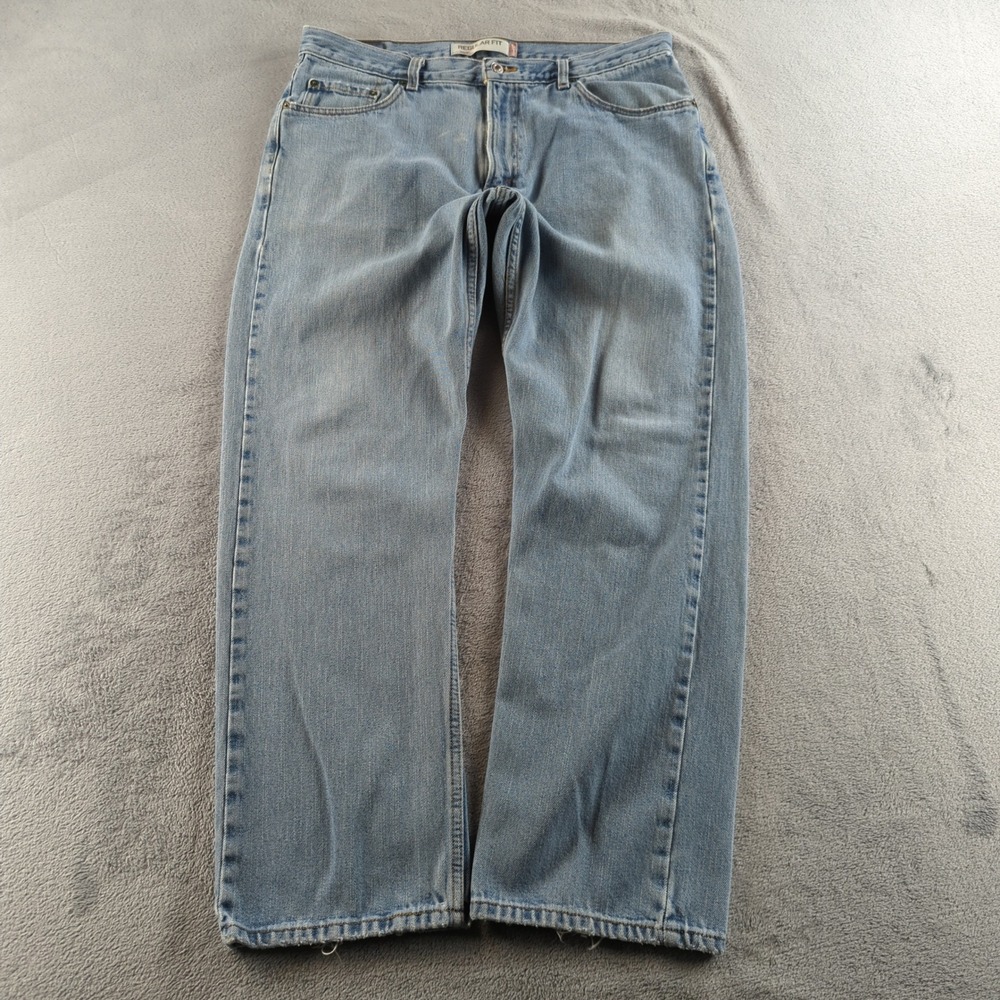 Vintage Y2K Levis Jeans 36x32 Blue Light Wash Faded 505 Straight Wide Skater